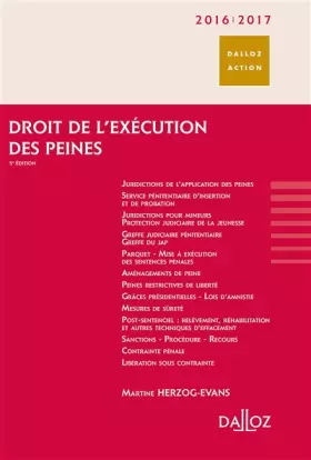 Couverture du produit · Droit de l'exécution des peines
