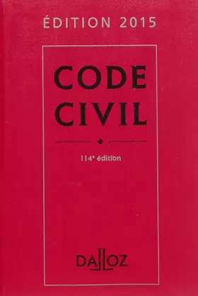 Couverture du produit · Code civil 2015 - 114 e éd.