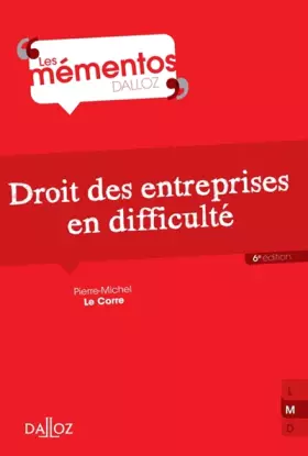 Couverture du produit · Droit des entreprises en difficulté - 6e éd.