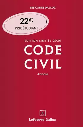 Couverture du produit · Code civil 2026 annoté. Édition limitée. 125e éd. - Édition limitée