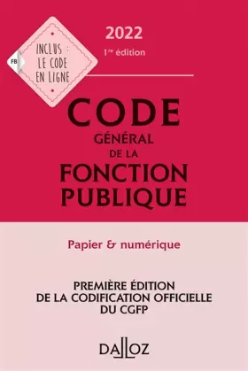 Couverture du produit · Code général de la fonction publique 2022 - Annoté et commenté
