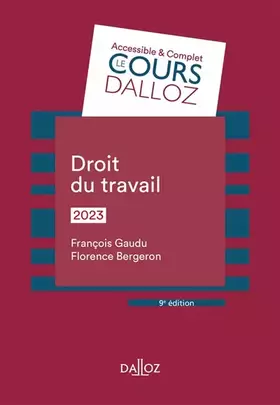 Couverture du produit · Droit du travail 2023 9ed