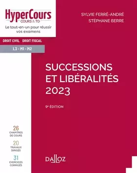 Couverture du produit · Successions et libéralités 2023 9ed