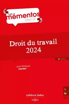 Couverture du produit · Droit du travail 2024. 6e éd.