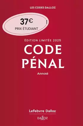 Couverture du produit · Code pénal 122ed - Édition limitée 2025, annoté