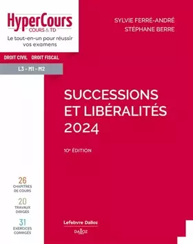 Couverture du produit · Successions et libéralités 2024. 10e éd.