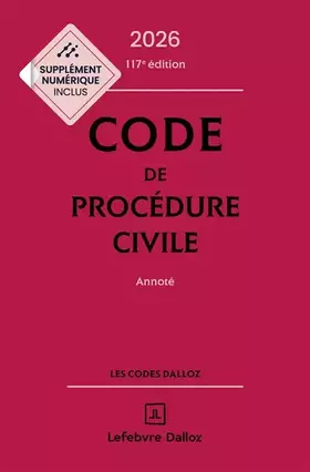 Couverture du produit · Code de procédure civile 2026 117ed - Annoté - Campus