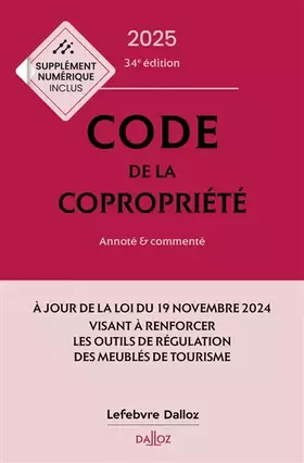 Couverture du produit · Code de la copropriété 2025 34ed - Annoté et commenté