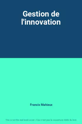 Couverture du produit · Gestion de l'innovation