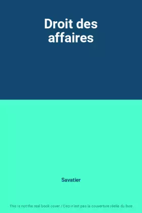Couverture du produit · Droit des affaires