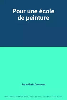 Couverture du produit · Pour une école de peinture