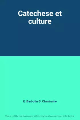 Couverture du produit · Catechese et culture