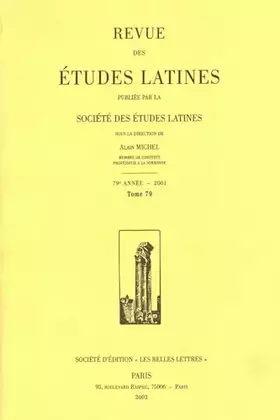 Couverture du produit · Revue des études latines (2001) (2001, 79)