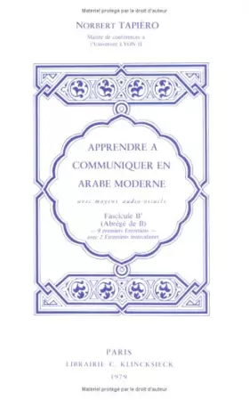 Couverture du produit · Apprendre à communiquer en arabe moderne