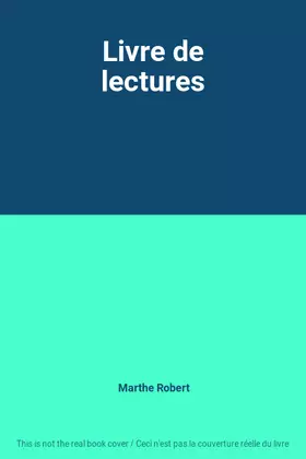 Couverture du produit · Livre de lectures