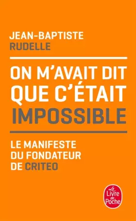 Couverture du produit · On m'avait dit que c'était impossible