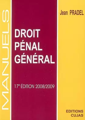 Couverture du produit · Droit pénal général