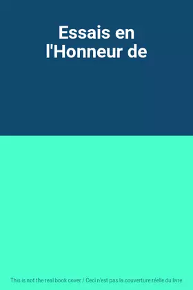 Couverture du produit · Essais en l'Honneur de