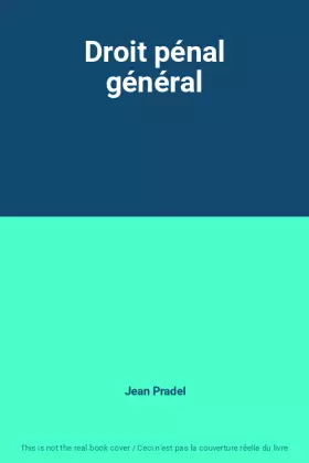 Couverture du produit · Droit pénal général