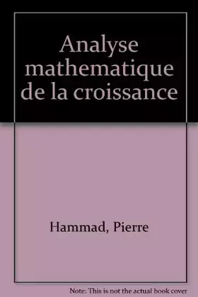 Couverture du produit · Analyse mathématique de la croissance