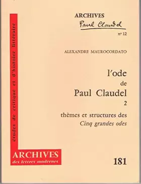 Couverture du produit · Themes et structures des "cinq grandes odes"