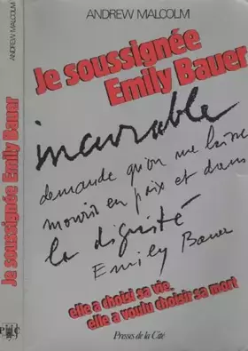 Couverture du produit · Je soussignée Emily Bauer