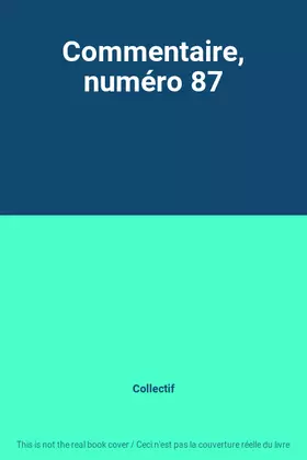 Couverture du produit · Commentaire, numéro 87