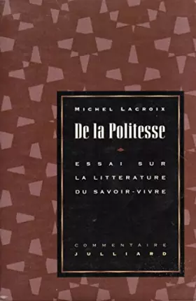 Couverture du produit · DE LA POLITESSE