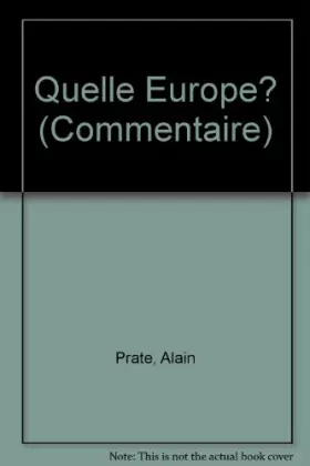 Couverture du produit · Quelle Europe?