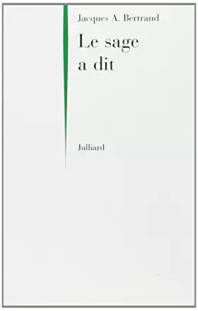 Couverture du produit · LE SAGE A DIT