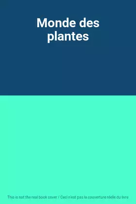 Couverture du produit · Monde des plantes