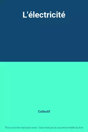 Couverture du produit · L'électricité