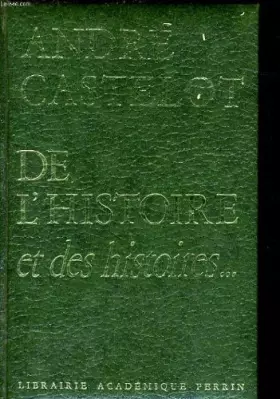 Couverture du produit · De l'Histoire et des histoires