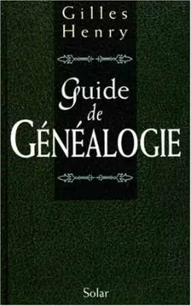 Couverture du produit · Guide de généalogie
