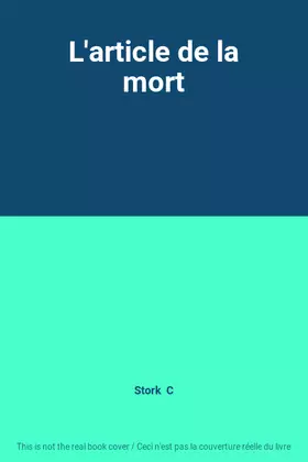 Couverture du produit · L'article de la mort