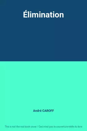 Couverture du produit · Élimination