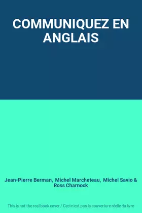 Couverture du produit · COMMUNIQUEZ EN ANGLAIS