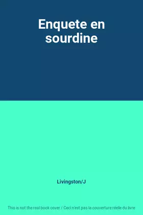 Couverture du produit · Enquete en sourdine