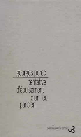 Couverture du produit · Tentative d'épuisement d'un lieu parisien