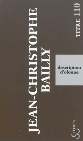 Couverture du produit · Description d'Olonne