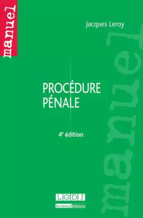 Couverture du produit · Procédure pénale, 4ème Ed.