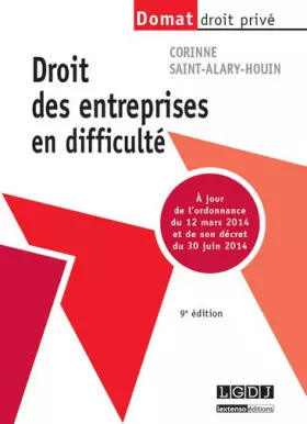 Couverture du produit · Droit des entreprises en difficulté, 9ème Ed.