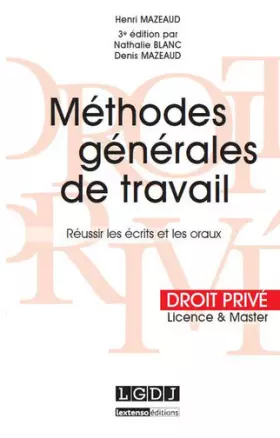 Couverture du produit · Méthodes générales de travail