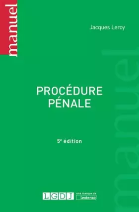 Couverture du produit · PROCEDURE PENALE 5EME EDITION