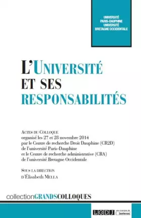 Couverture du produit · l'université et ses responsabilités