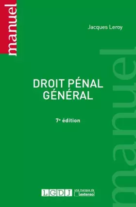 Couverture du produit · DROIT PENAL GENERAL - 7EME EDITION