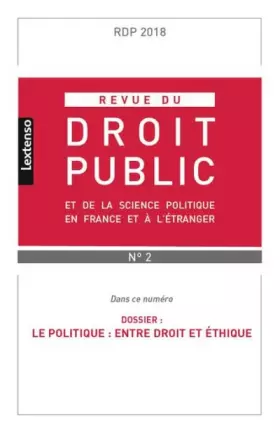 Couverture du produit · REVUE DU DROIT PUBLIC N 2 2018