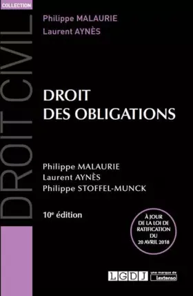 Couverture du produit · DROIT DES OBLIGATIONS - 10EME EDITION