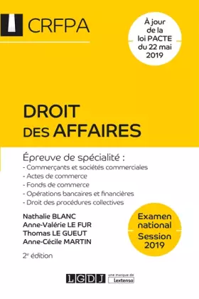 Couverture du produit · Droit des affaires