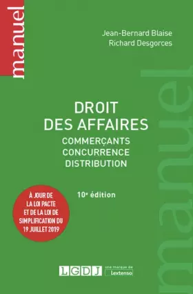 Couverture du produit · Droit des affaires: Commerçants - Concurrence - Distribution (2019)